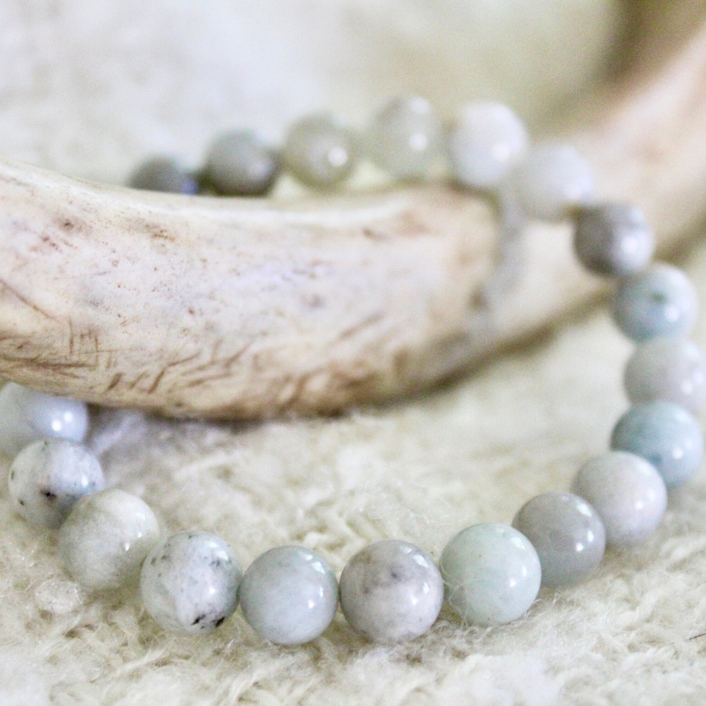 Blue Grey Opal Gemstone Chakra Balancing Energy Bracelet